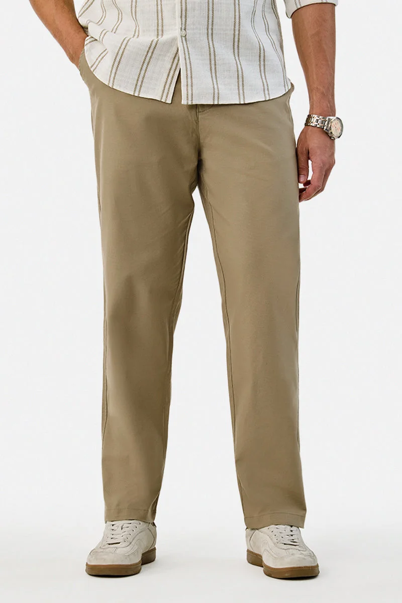 سنيتش Linen Blend Relaxed Fit Trousers